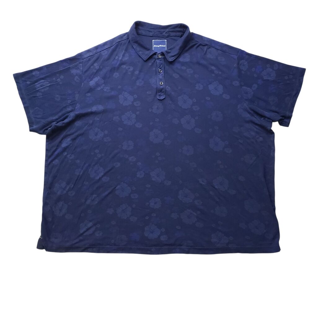 Tommy Bahama Polo Shirt Mens 3XB Big & Tall Blue Floral Tropical Pima Cotton - Picture 3 of 8